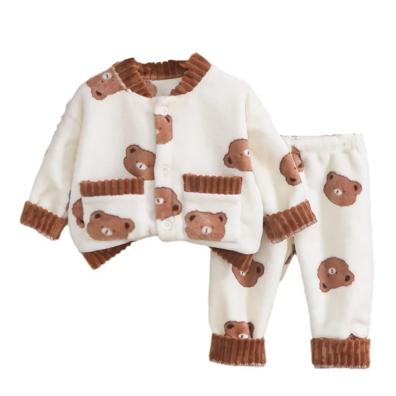 

New Winter Fashion Baby Girls Clothes Suit Children Boys Thicken Jacket Pants 2Pcs/Sets Toddler Casual Costume Kids Tracksuits