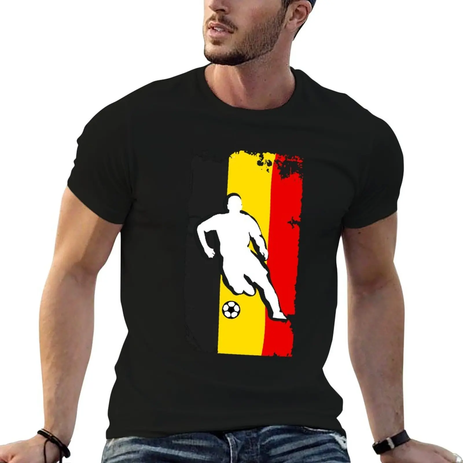 

Belgium Flag Soccer Player T-Shirt t shirt man luxury cotton t shirt pack man t shirts for men casual T-shirt