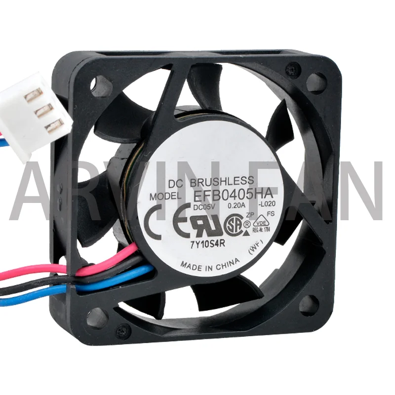 Ventilateur de refroidissement pour moniteur IPC, EFB0405HA, 4cm, 40mm, 40x40x10mm, DC 5V, 0,20 A, 3 lignes, 3 broches, routeur hôte, tout neuf, original