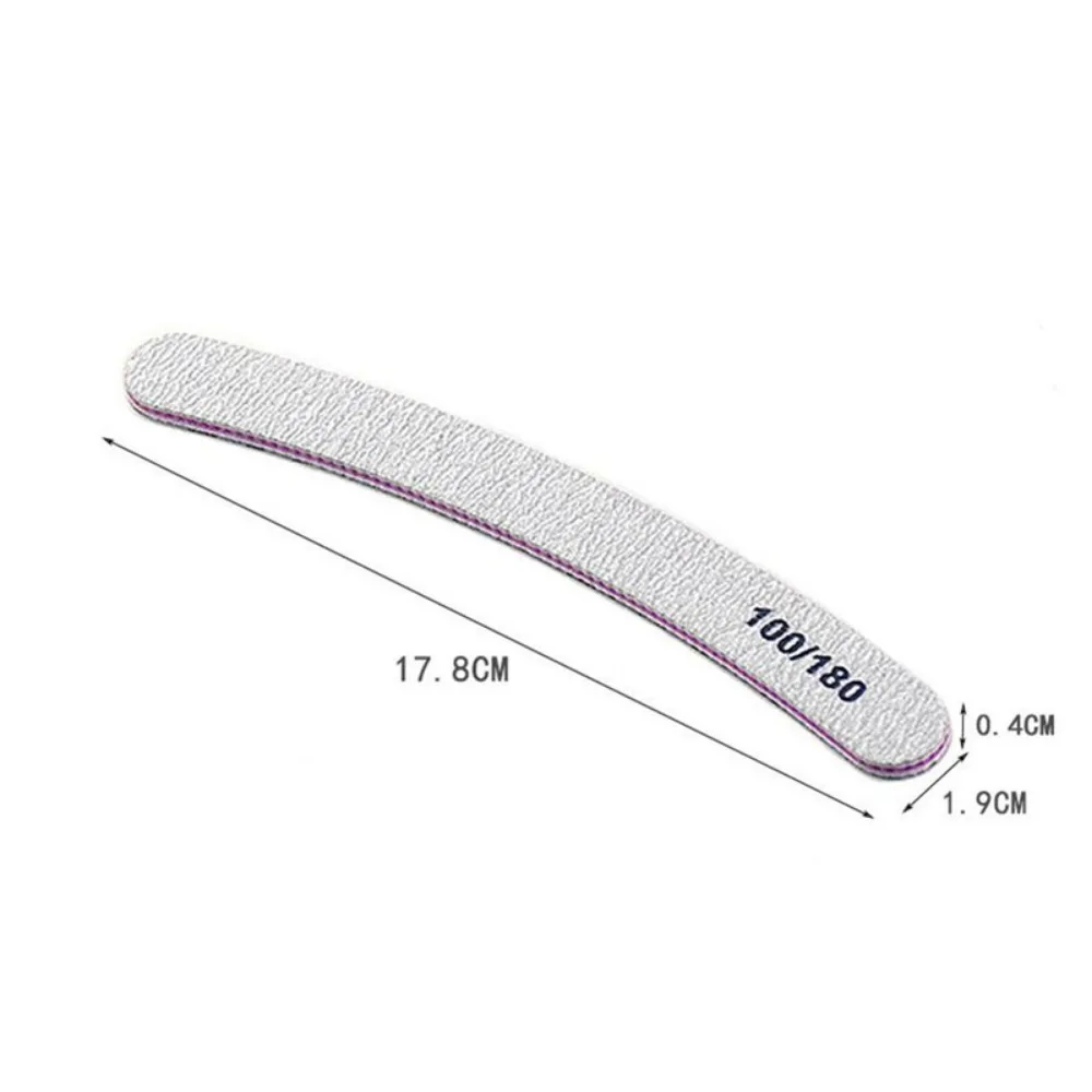 25 Teile/los Grau Schleifpapier Nagelfeile 100/180 Doppelseitige Puffer Block Polierer Pediküre Maniküre Nail art Dateien Nägel Accesorios – Detail 7