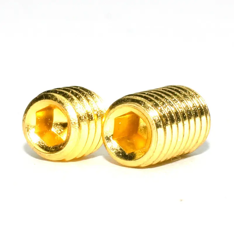 20Pcs M3 M4 M5 Set Screws Grade 12.9 Alloy Steel Hexagon Socket Grub Screw Nail Bolt Titanium Plated Gold Length 3/4/5/6/8~12mm