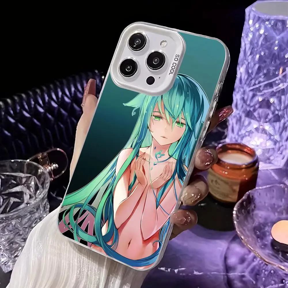 Saya no Uta حافظة هاتف محمول لهاتف آيفون 17 16 15 14 13 12 11 X XR XS 8 7 Pro Max Plus غطاء أبيض شفاف هاتف ذكي فاخر