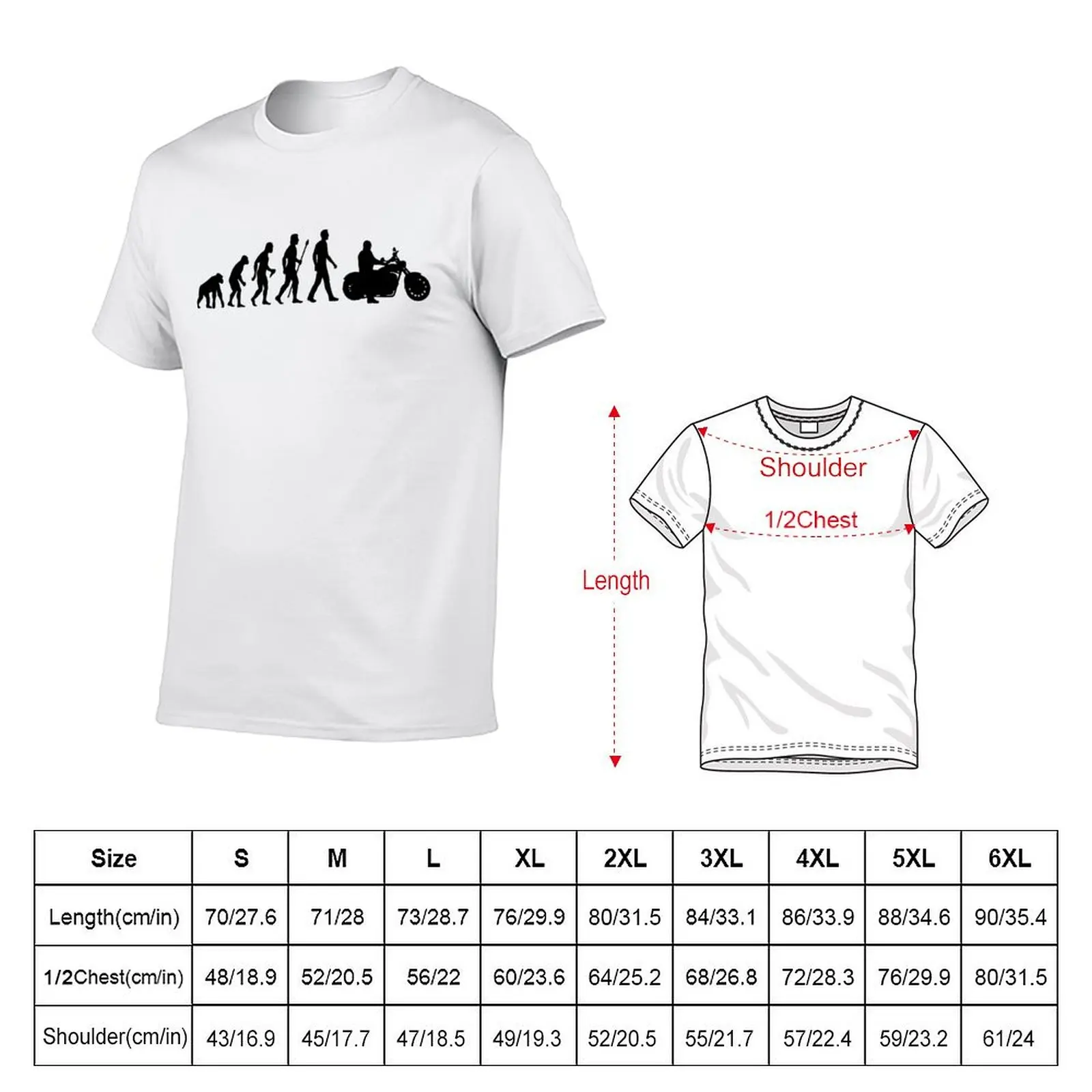 Evolution of Man Motorcycle T-Shirt Soft Cotton Print T-Shirt