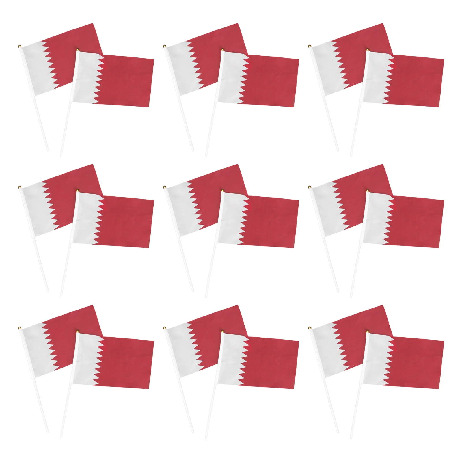 

50 Pcs H Waved Flags Qatar Sports Match Country Banner Portable Patriotic Decor Lightweight Polyester Plastic Outdoor
