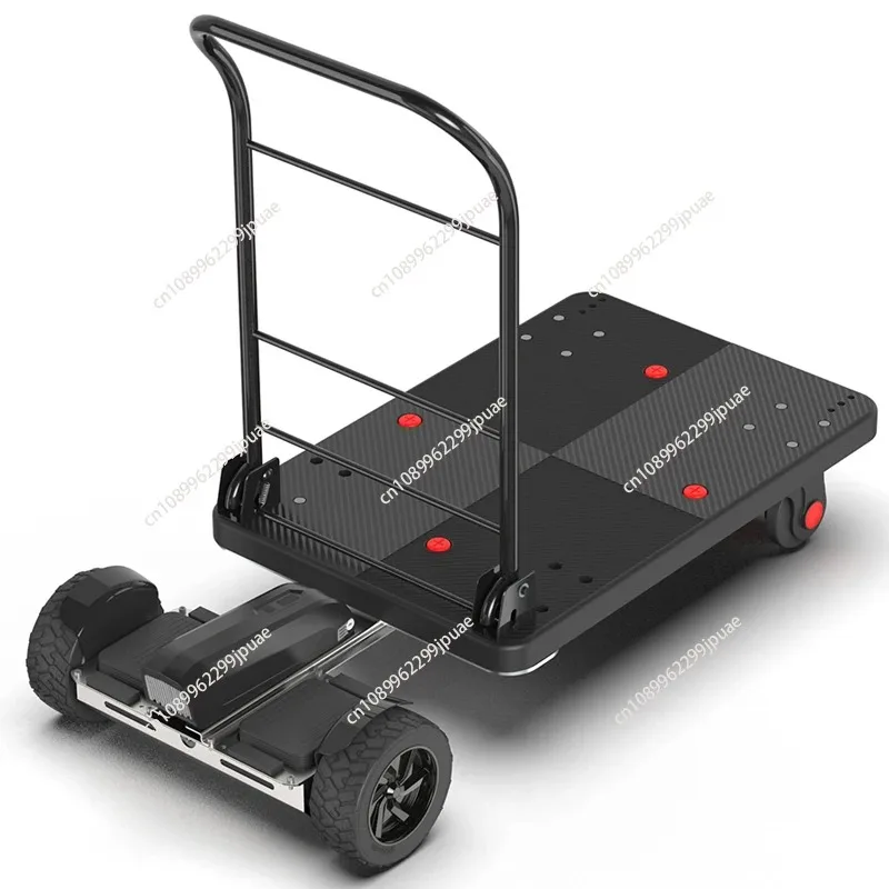 Smart Sensor Electric Flatbed Transport Cart Warehouse Shopping Cargo Handling Trolley For Factory Logistics Delivery