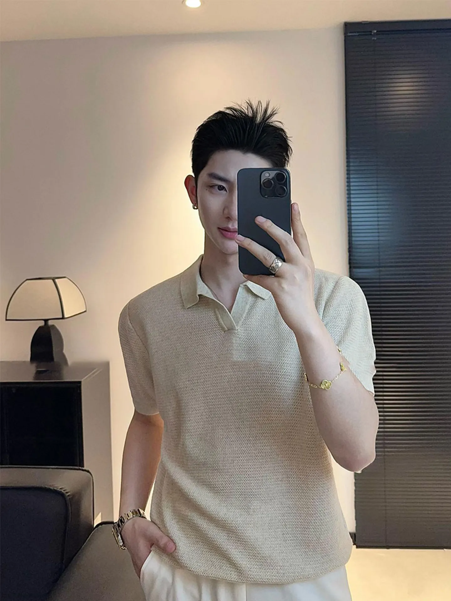 2026 Men's Summer and Spring Short Sleeve Polo Shirt Knitted Fashion Business Casual Knitting Polo Shirts Pullover Top Q70