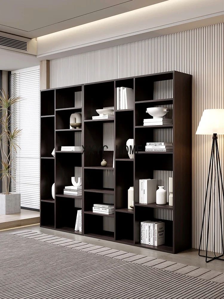 Combined Bookcase Display Cabinet Household Living Room Vertical Locker Modern Light Luxury Office Storage Cabinet File Cabinet