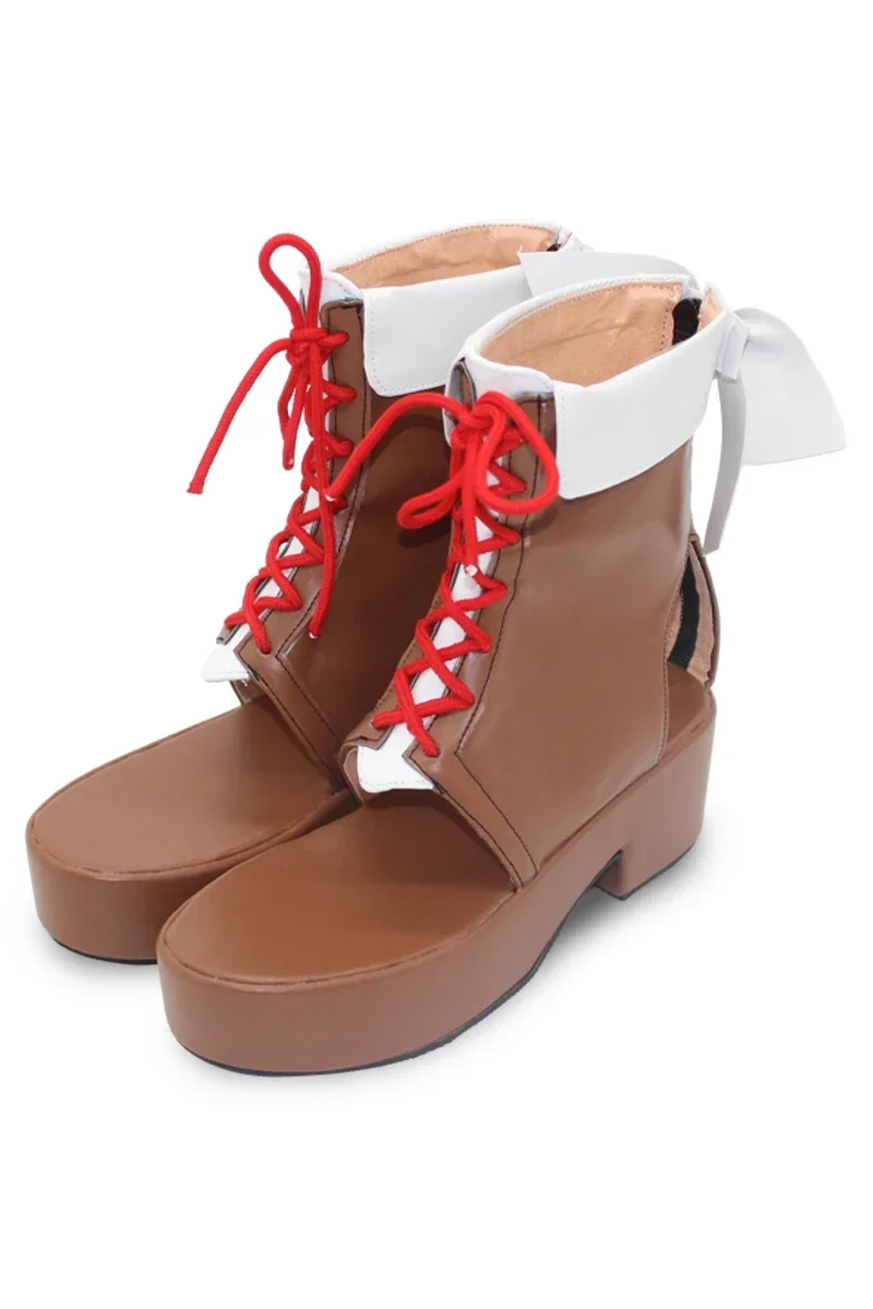 Sakamata Chloe Scarpe Cosplay Accessori Anime Scarpe in pelle PU Stivali da festa di Halloween Vtuber Cosplay Prop Realizzato su misura