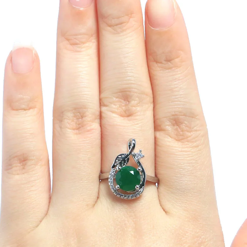 Buy 4 Get 1 Free 20x14mm Real Green Emerald Blue Sapphire CZ Women Engagement Silver Rings Many Size