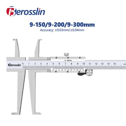 Calibrador Vernier de alta precisión, herramientas de medición de calibre de 9-150mm, 9-200mm, 9-300mm, pinza larga de diámetro interior, 0,02mm