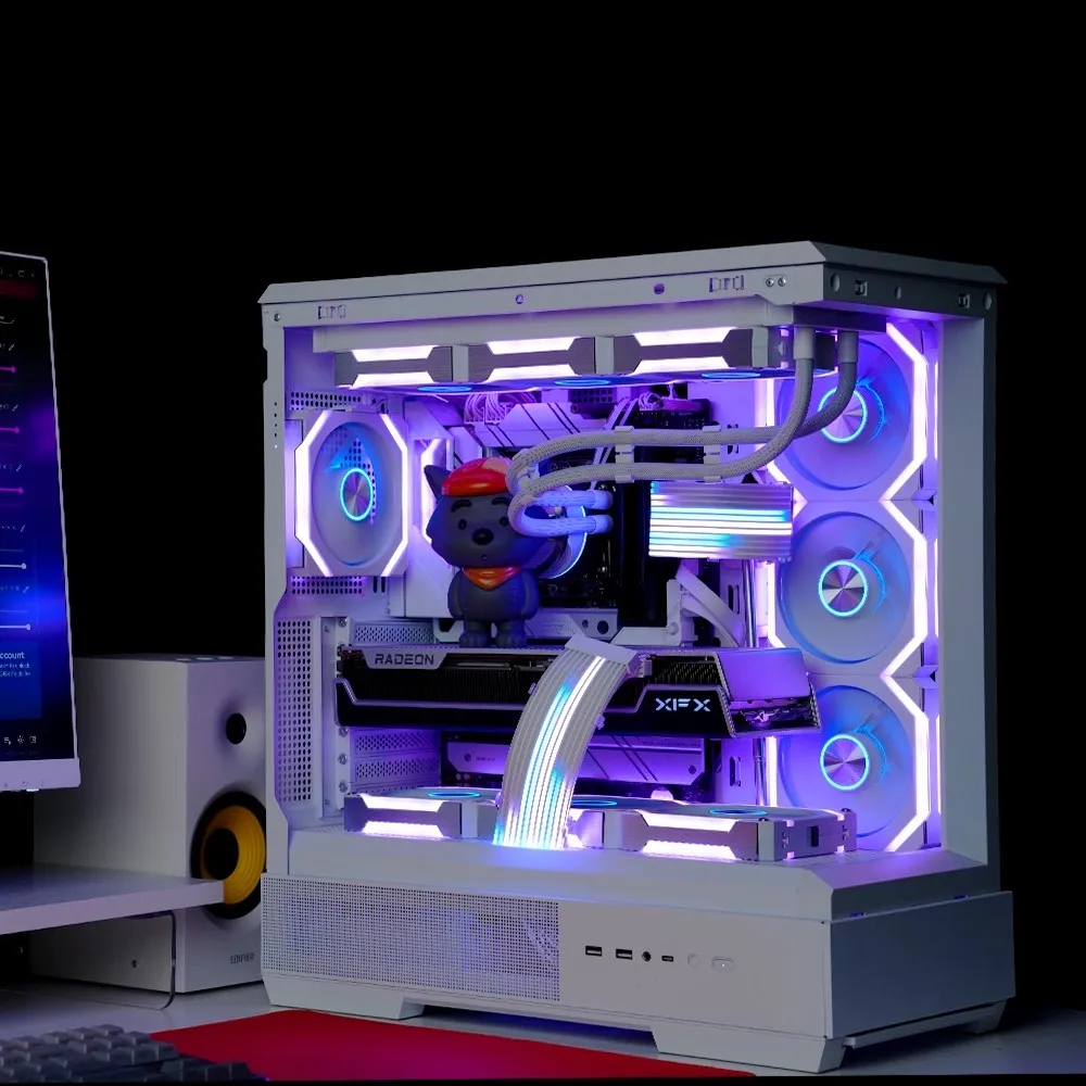 JUMPEAK HS120 Halo ARGB Cooling Fan 360mm 240mm Modular Stackable Splicing 120mm RGB Fans Kit For Gaming PC Case Water Cooler