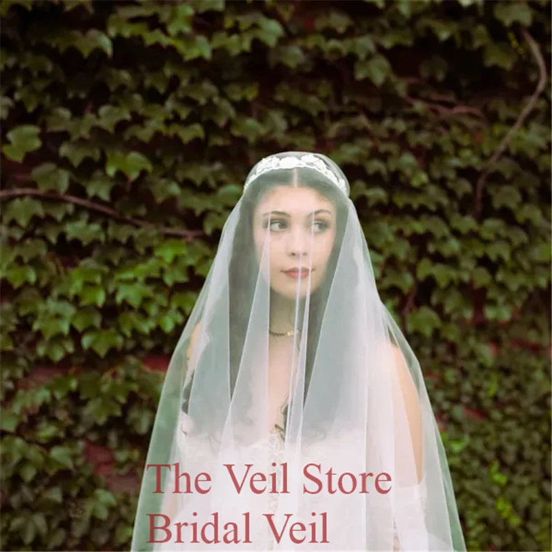 2T طبقتين جولييت خمر حجاب الزفاف مع أحمر الخدود أوف وايت تول كاتدرائية اكسسوارات طويلة للعرائس فريد