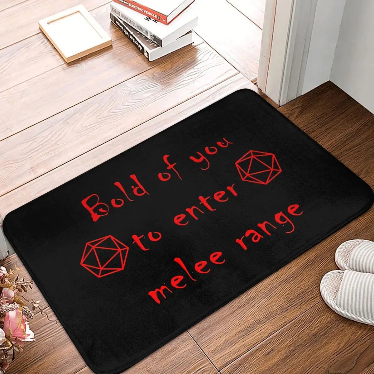 Bold Of You To Enter Melee Range DND Game D20 D&D Non-Slip Carpet Doormat Living Room Bathroom Mat Welcome Decor Rug