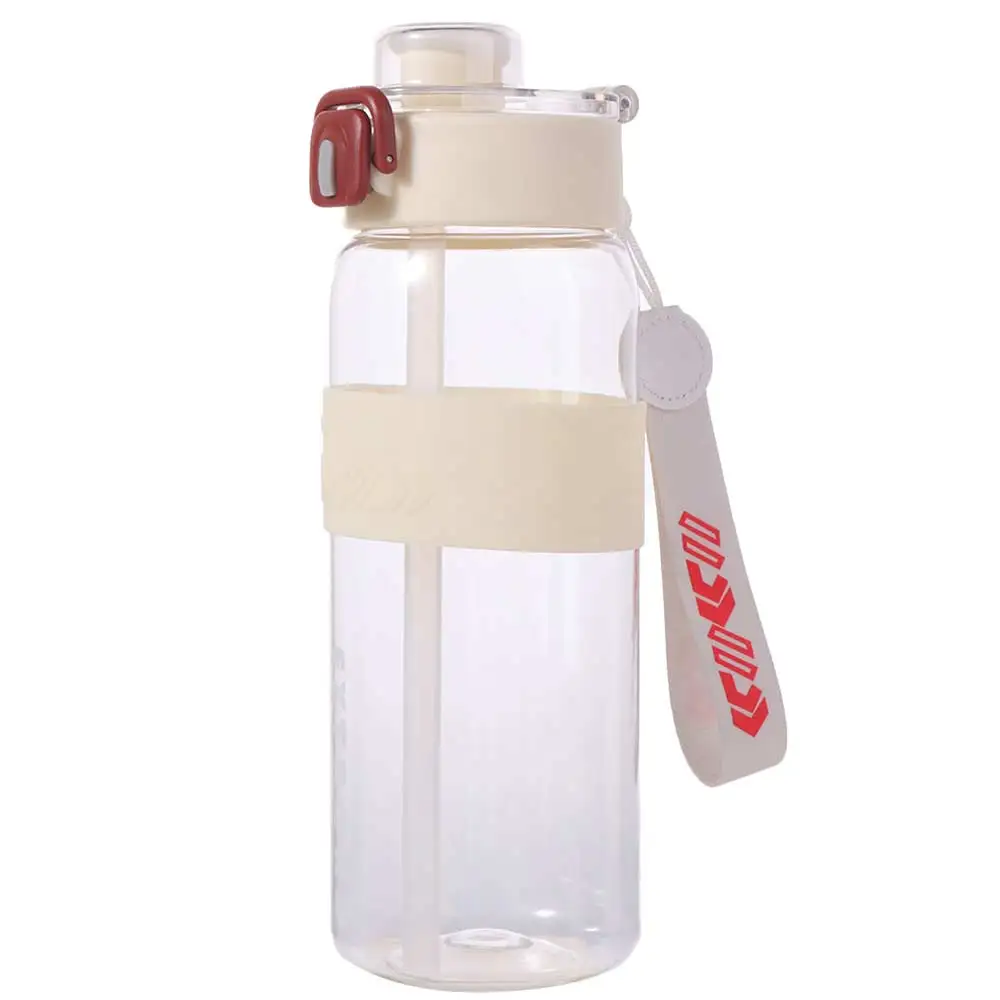 PC 800ml زجاجة مياه رياضية سعة كبيرة مانعة للتسرب كوب بلاستك ملون مقبض محمول مقاومة للسقوط غلاية رياضية خارجية