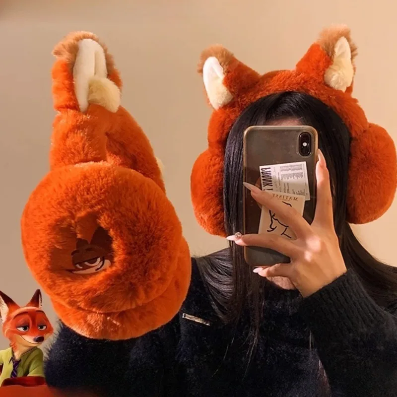 Pop Zootopia 2 Judy Nik Linda moda protección para los oídos de felpa Prevención del frío de invierno Regalos esenciales para ciclismo Necesidades diarias
