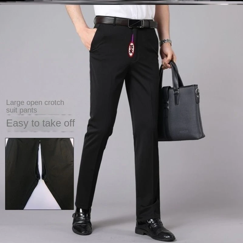 Merchant Suit Pants Invisible Zipper Convenient Pants Men Outdoor Sexy Trousers Baggy Pants Casual Pants Trousers Men Streetwear