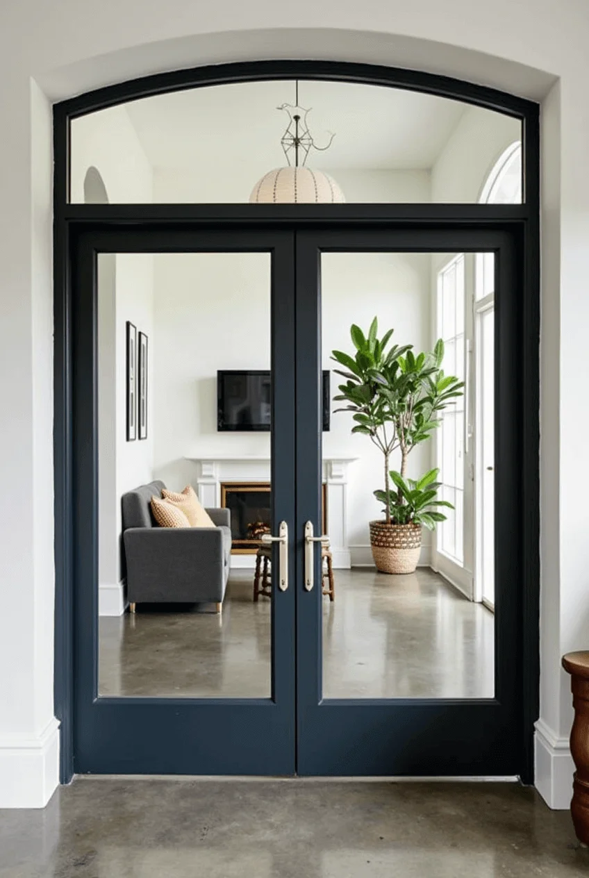aa-European Style Classic Exterior Doors Partition Arched French Doors Sound Insulated Aluminum Tempered Glass Double Swing Door