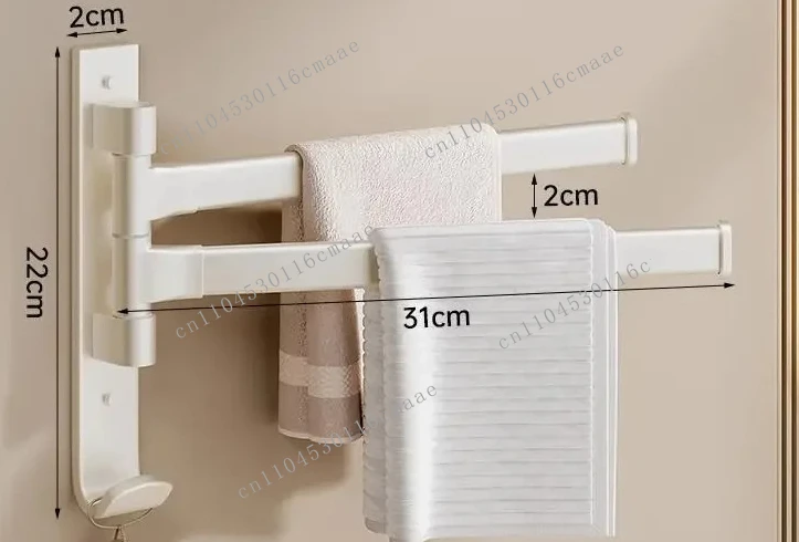 

NEW Bathroom Towel Rack Rotatable Towel Holder Space Aluminum 2/3/4/5-Bar Towel Hanger Kitchen Shelf Paper Hanging Wall Mounted