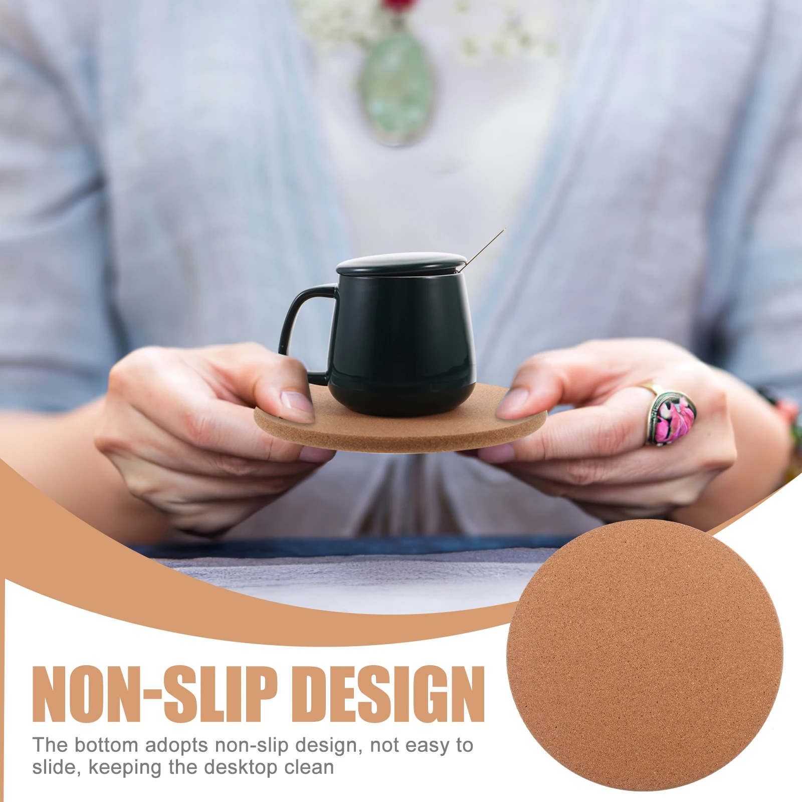 

3 Pcs Round Cork Coasters 7 5x0 39 Heat Resistant Soft Pads for Kitchen Hot Plate Cup Mats Table Trivets Office Decor