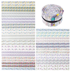40Pcs Jelly Roll 6.5x100cm Cotton Fabric Printed Flowers Jelly Rolls for Quilting Assortment Tildas Quilting Patchwork Crafts