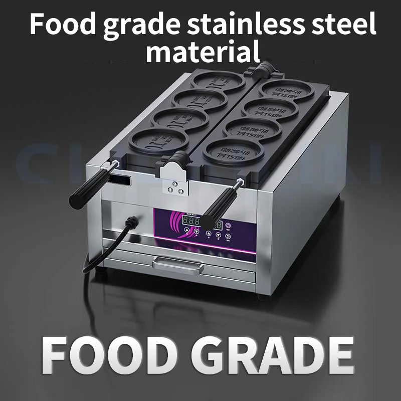 Máquina para hacer gofres estilo moneda de oro comercial, máquina para hacer gofres estilo olla antiadherente, máquina para hacer aperitivos, máquina para hacer pan, máquina para hacer gofres redonda