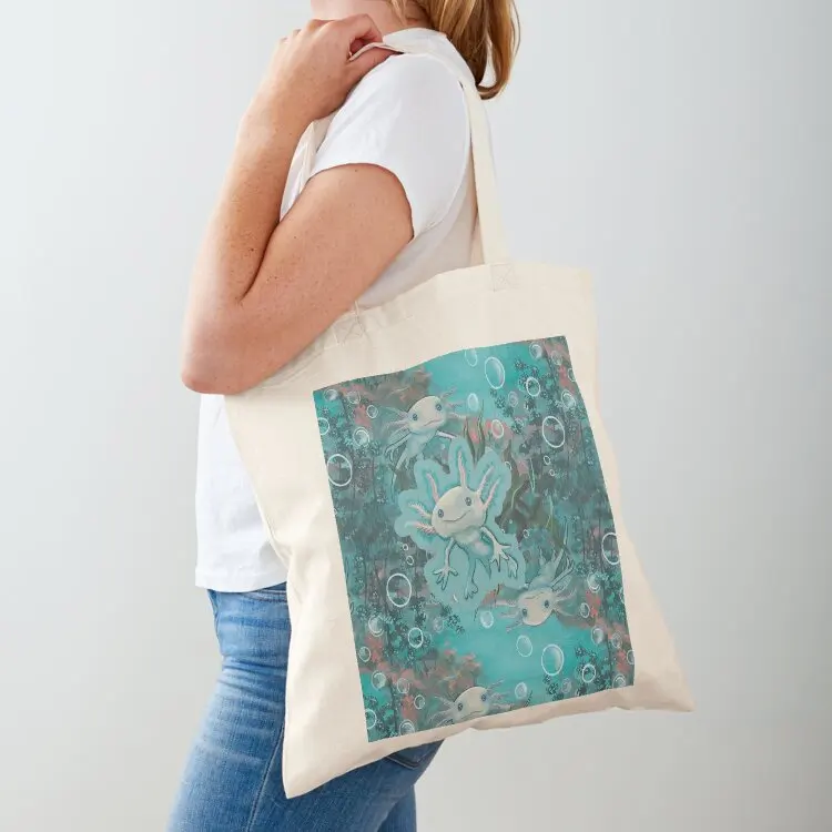 

Сумка-тоут «Плавающие друзья акулули» — синяя, экологичная, складная, большая, женская, милая