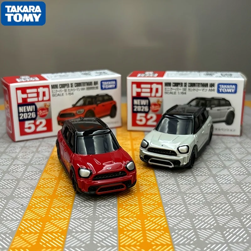 Takara Tomy Tomica No. 52  Mini Cooper Se All4 Alloy Diecast Model Decor Ornament Collection Car Collection Birthday Gift Toy