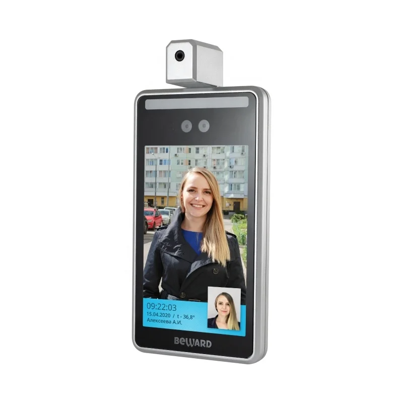 Sistema de Control de Acceso biométrico sin contacto, reconocimiento facial Linux, detección automática de temperatura, cámara detectora de escáner humano