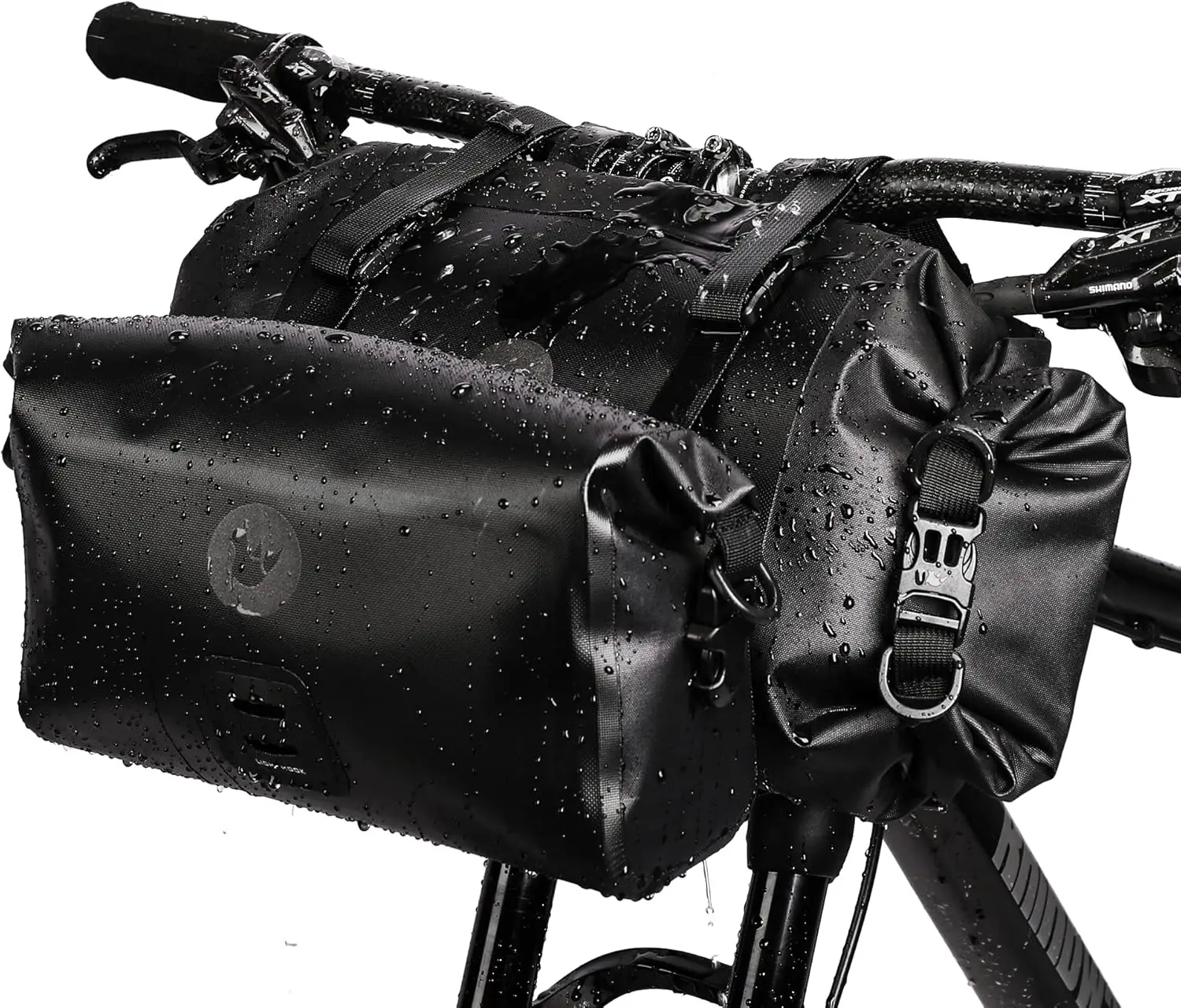 

2PC Bike Handlebar Bag Set Waterproof Bicycle Front Tube Bag Large Capacity Storage Bag Shoulder Bag