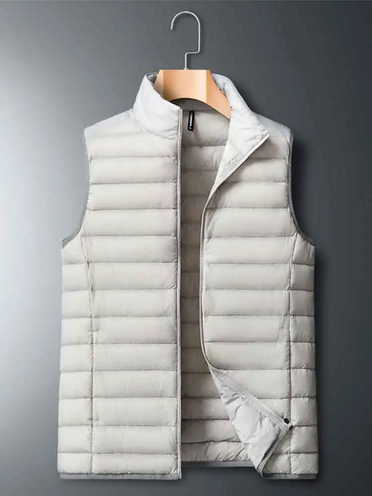 Gilet da uomo invernale di grandi dimensioni 8xl 7xl 80% piumino d\'anatra bianco gilet imbottiti leggeri giacche senza maniche cappotto caldo