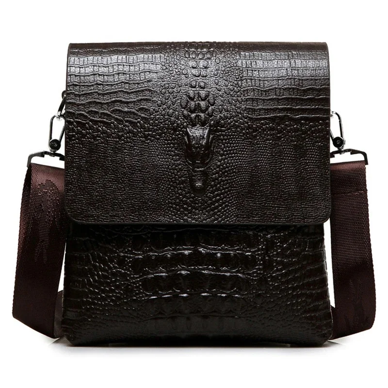 

Luxury Brand Leather Men Bag Business Casual Alligator Shoulder For IPAD Male Messenger Crocodile Grain Crossbody s