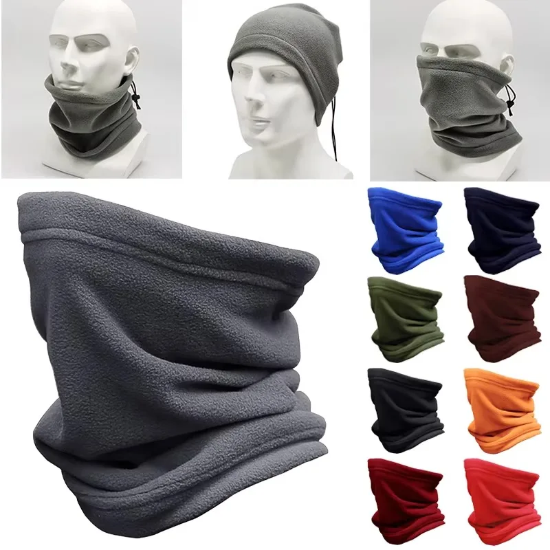 3-in-1 Fleece Neck Scarf Windproof Balaclava Tube Scarf for Outdoor Camping Hiking Warm Cycling Headwear Winter Neck Warmer