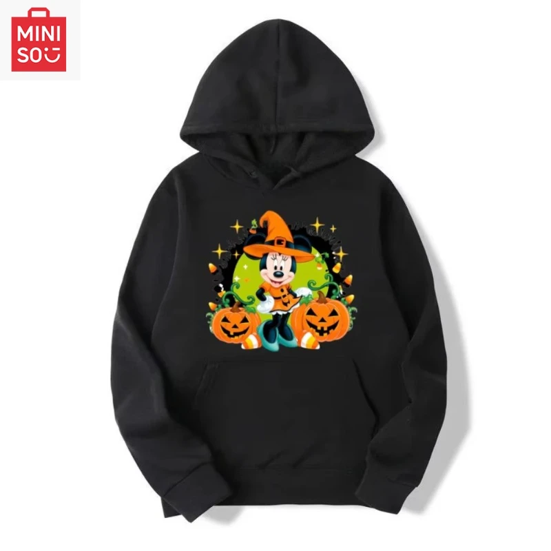 

Свитер с капюшоном и принтом мультфильмов Диснея, осенне-зимний высококачественный мужской и женский удобный повседневный топ с длинными рукавами