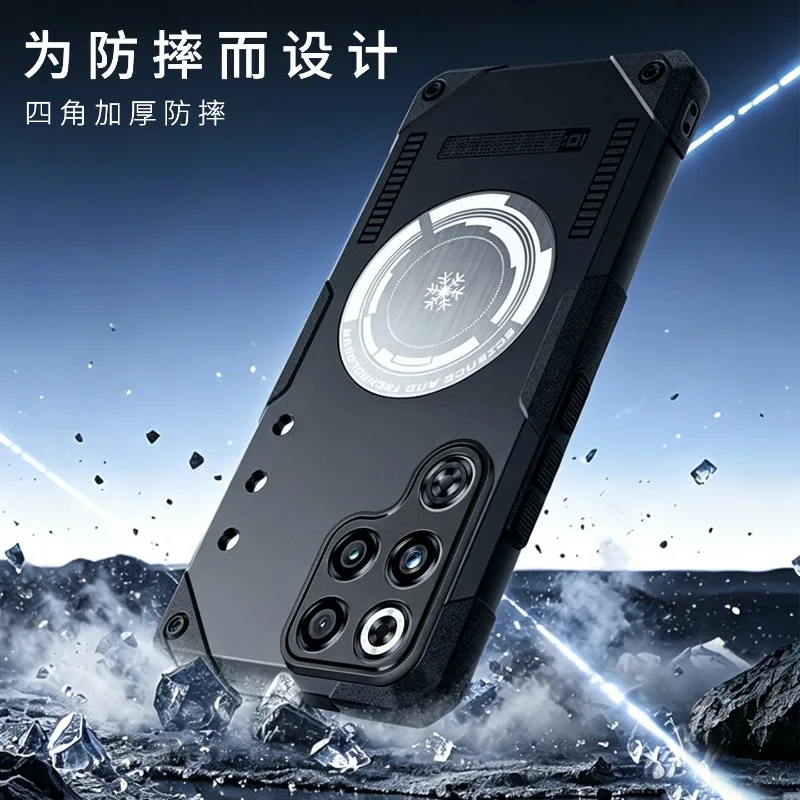 Etui Magnetyczne z Wbudowanym Metalowym Radiatorem do Nubia RedMagic 11 Pro Plus Turbo, Pokrowiec na Telefon RedMagic 11S Pro+ z Ochroną Przed Wstrząsami — zdjęcie produktu 3
