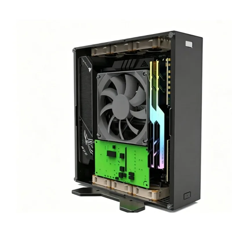 DC M2 All Aluminum 2.2L Mini ITX Chassis Special For Nuclear Display Built In DC ATX Power Supply Small Main Case
