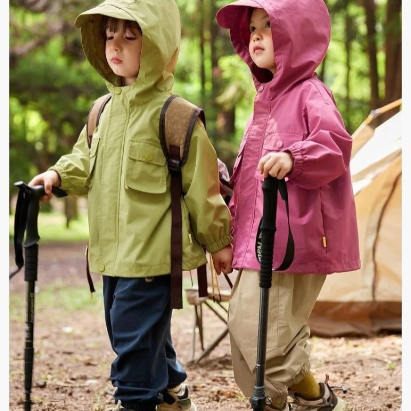 2025 الفتيات ربيع الخريف سترة واقية في الهواء الطلق المحملة واقية سترة غير رسمية معطف الطفل الكورية الأطفال ملابس خارجية الموضة