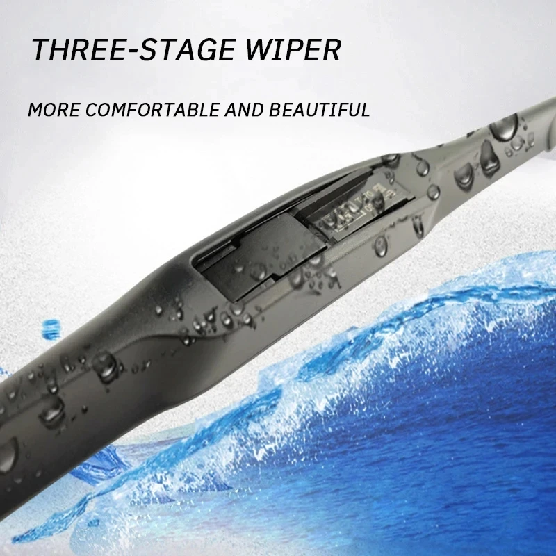 Three Stage Car Wiper Universal Mute Durable High Quality Multi Size Windshield Delicate Rubber Wiper Auto Parts 1PC