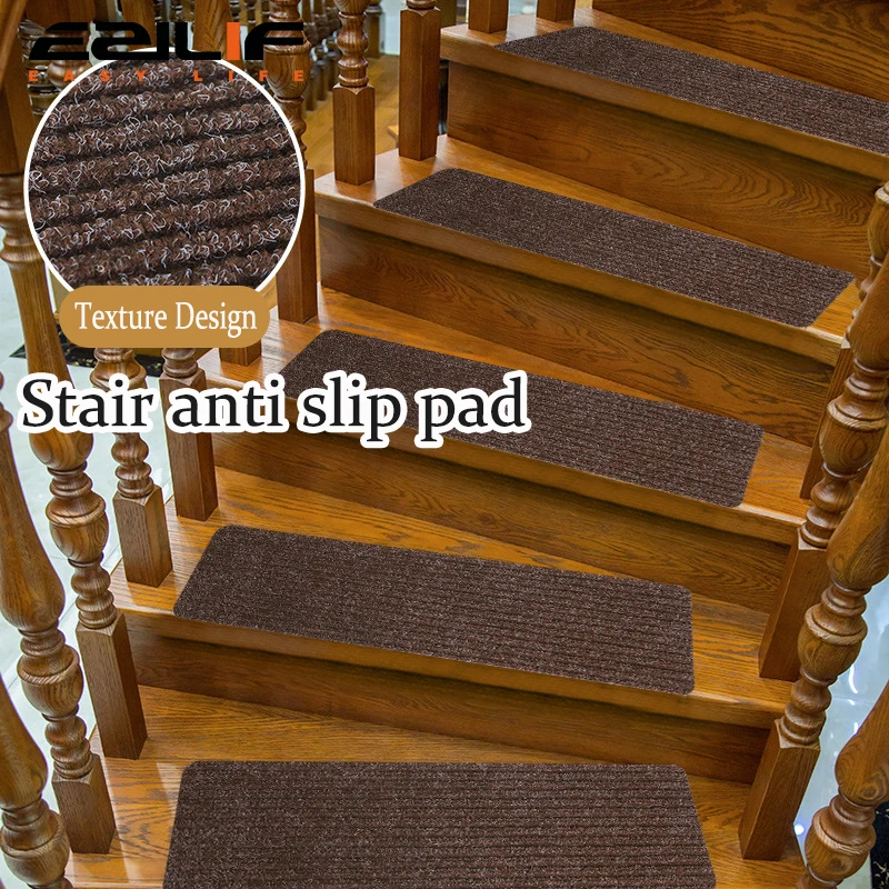 15PCS New staircase silent pad, step pad, anti fall floor pad, self-adhesive PVC non slip pad with double stripes