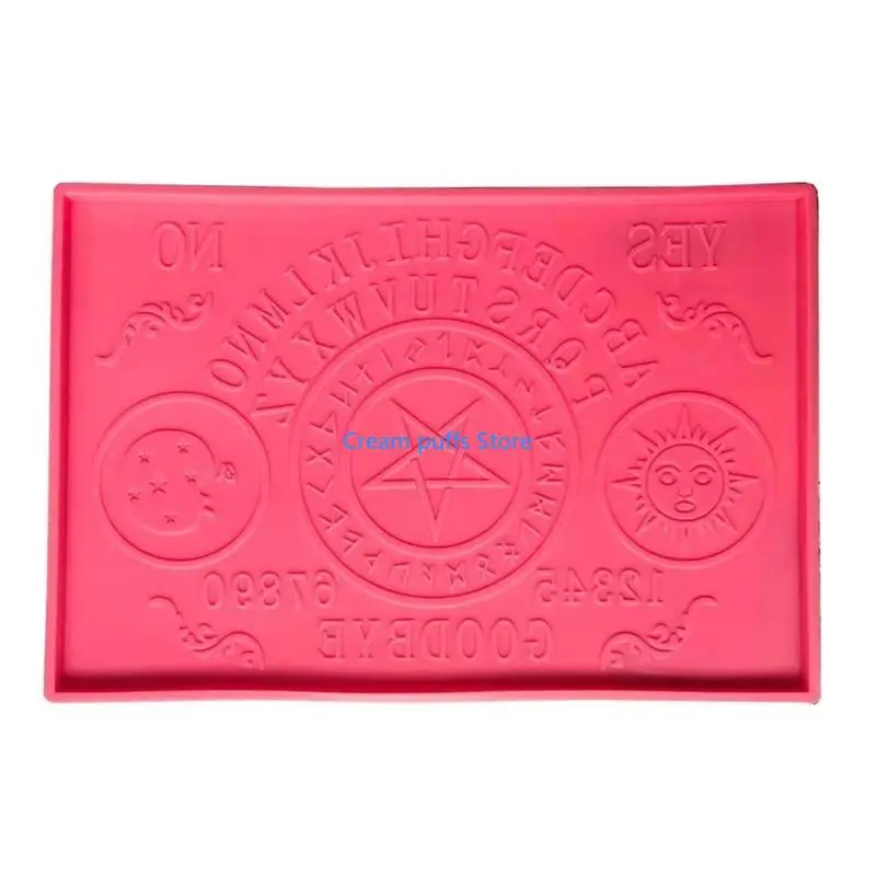 

50LE Oujia Board Planchette Divination Large Tray Resin Silicone Molds Agate Tray Serving Board Fruit Tray Resin Molds Crafts
