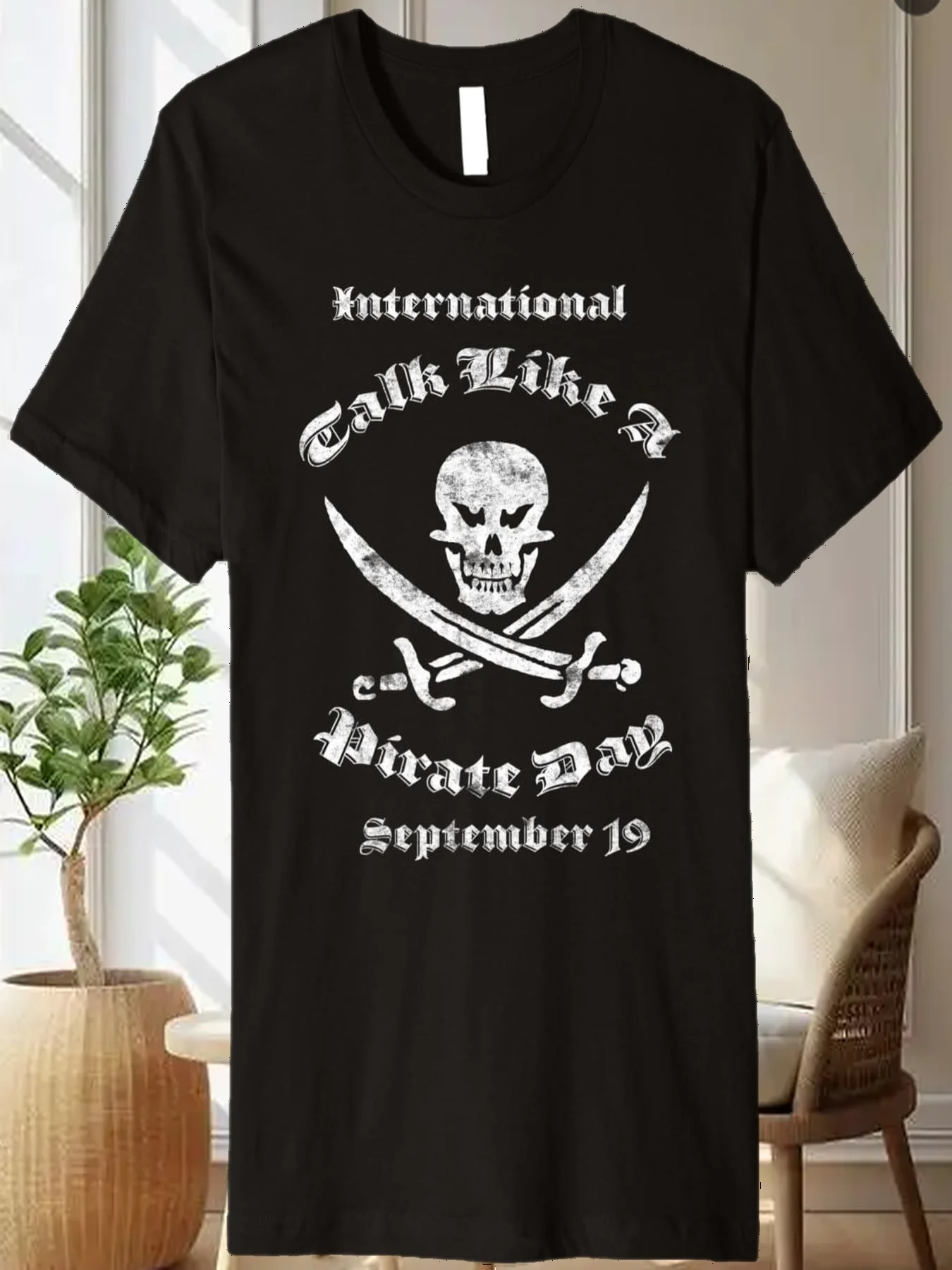 

Черная футболка премиум-класса International Talk like a Pirate Day Jolly Roger