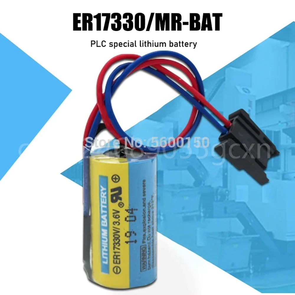 10PCS 3.6V 1700mAh MR-BAT ER17330V Battery with Plug for CNC Machine Tools Server Programmer 1700mAh PLC Lithium Batteries