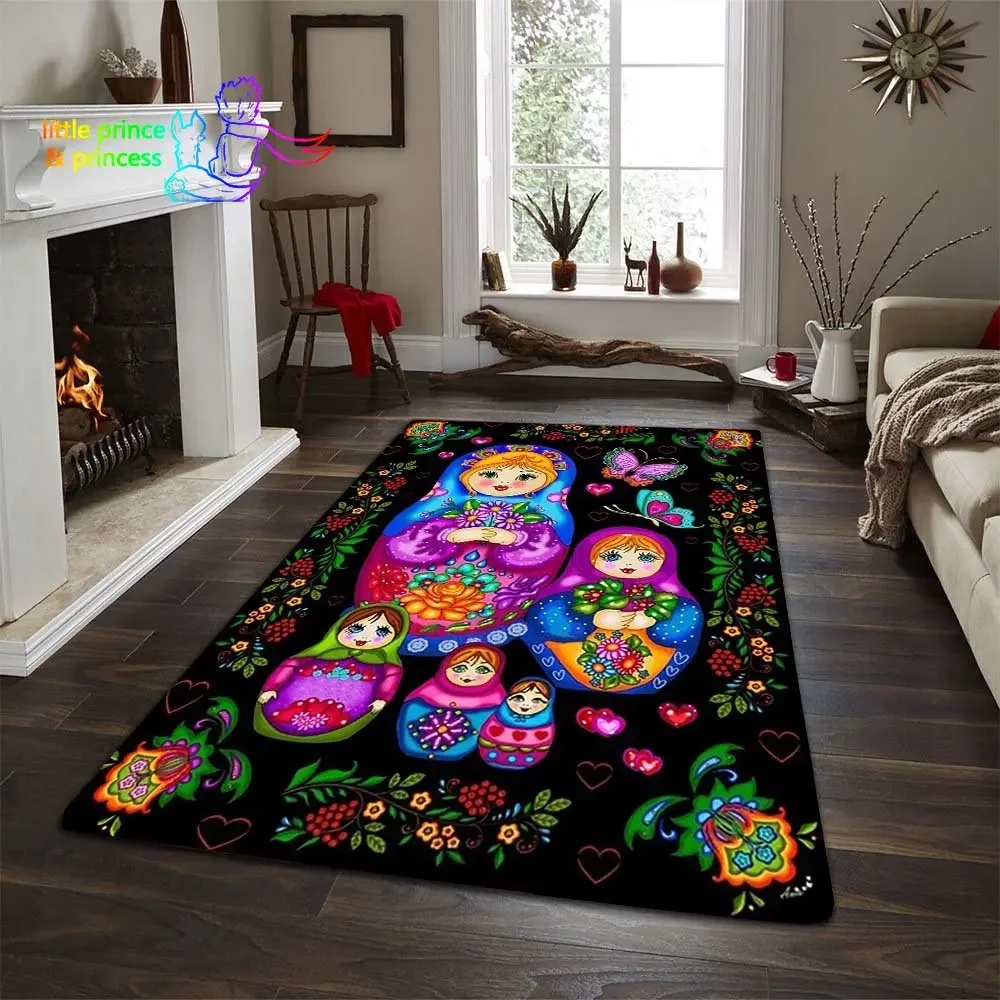 Russian Doll Carpet Living Room Mat Rug Kitchen Mat Sofa Table Rug Boys Room Rug Anti Slip Chair Cushion