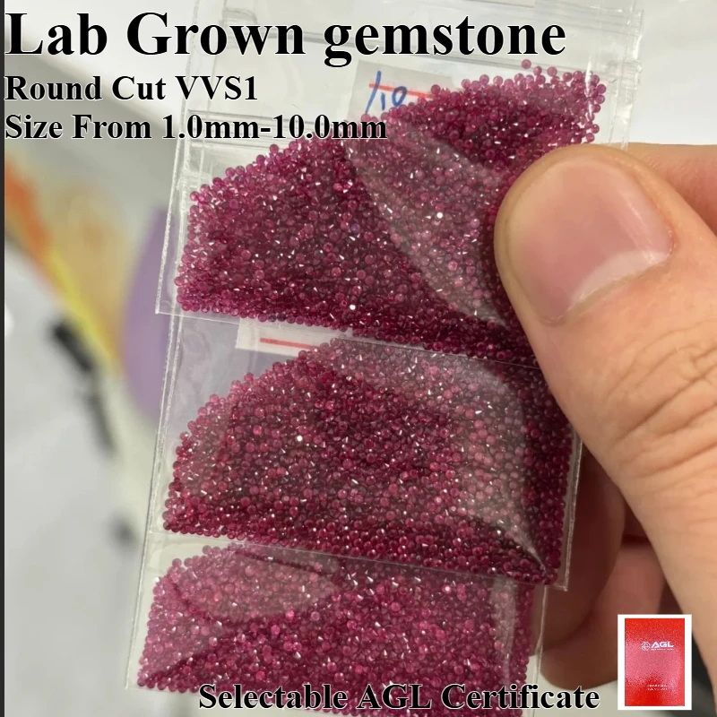 

Лабораторный драгоценный камень круглой огранки красного цвета, высококачественные очаровательные бусины для изготовления ювелирных изделий своими руками, кольца на выбор, сертификат AGL