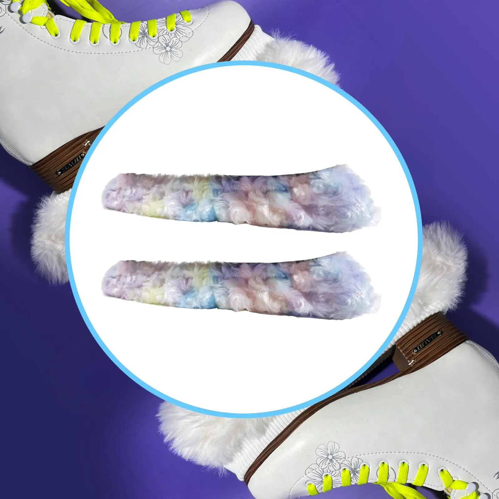 Durable Velvet Ice Skate Blade Covers Water Absorbing Plush Protector Skating Accessory for Figures and Hockey