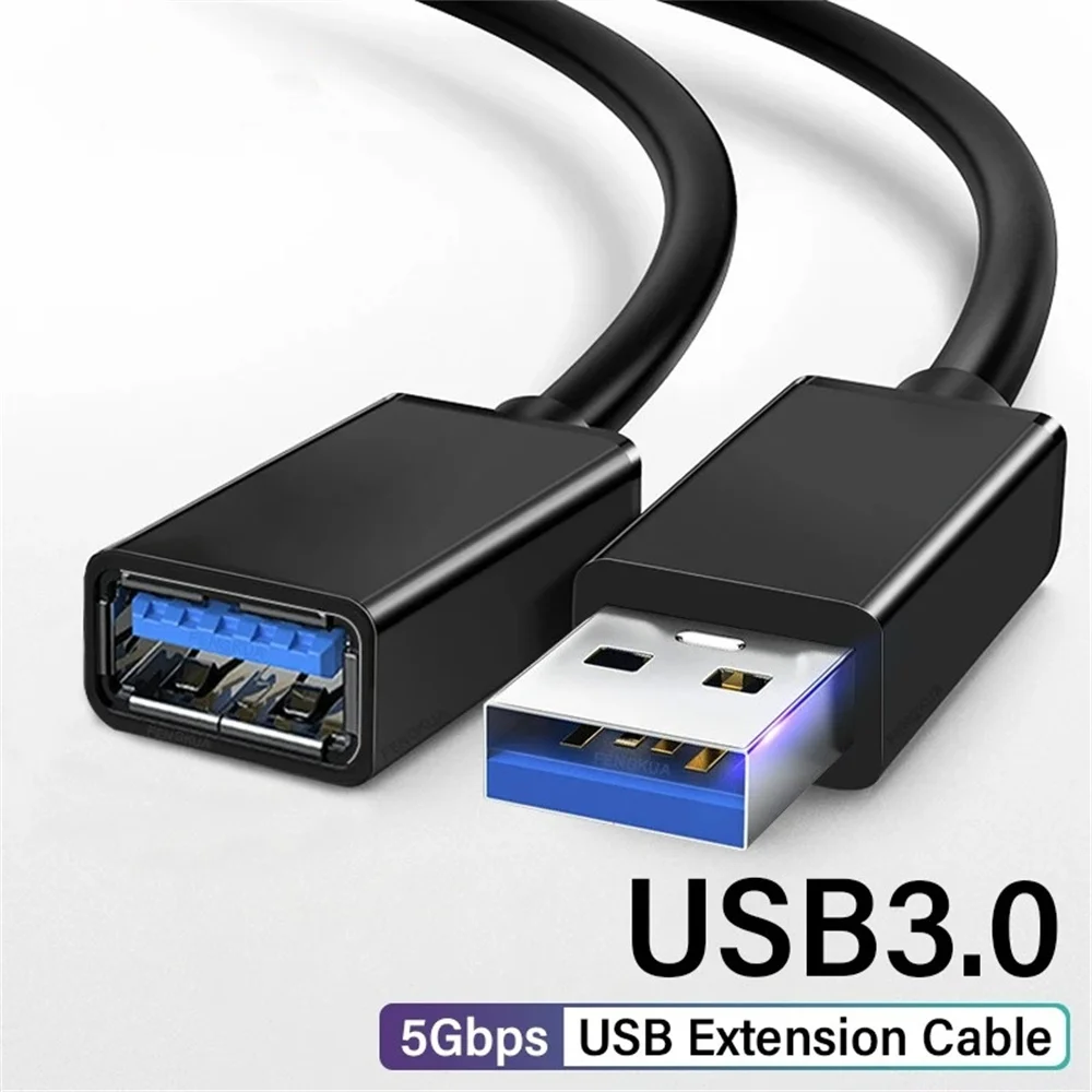 USB3.0-Verlängerungskabel, 0,5–5 m, Hochgeschwindigkeits-Datenkabel, Stecker auf Buchse, für Laptop, TV, SSD, Kamera, Drucker, Anschluss, USB-Verlängerungskabel