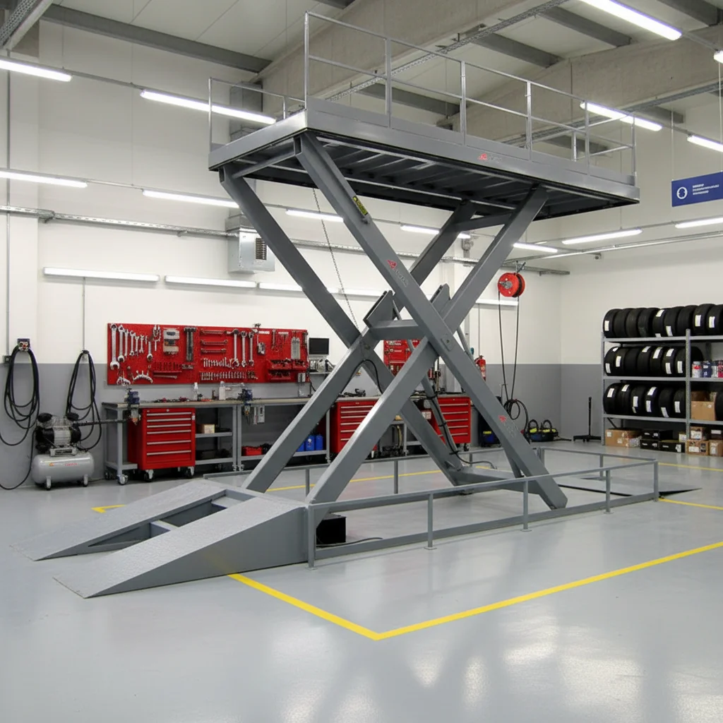 Electric Mobile Hydraulic Scissor Lift Vehicle Storage Parking Alloy Steel Construction Smooth Lifting Safe Operation CCE/ISO