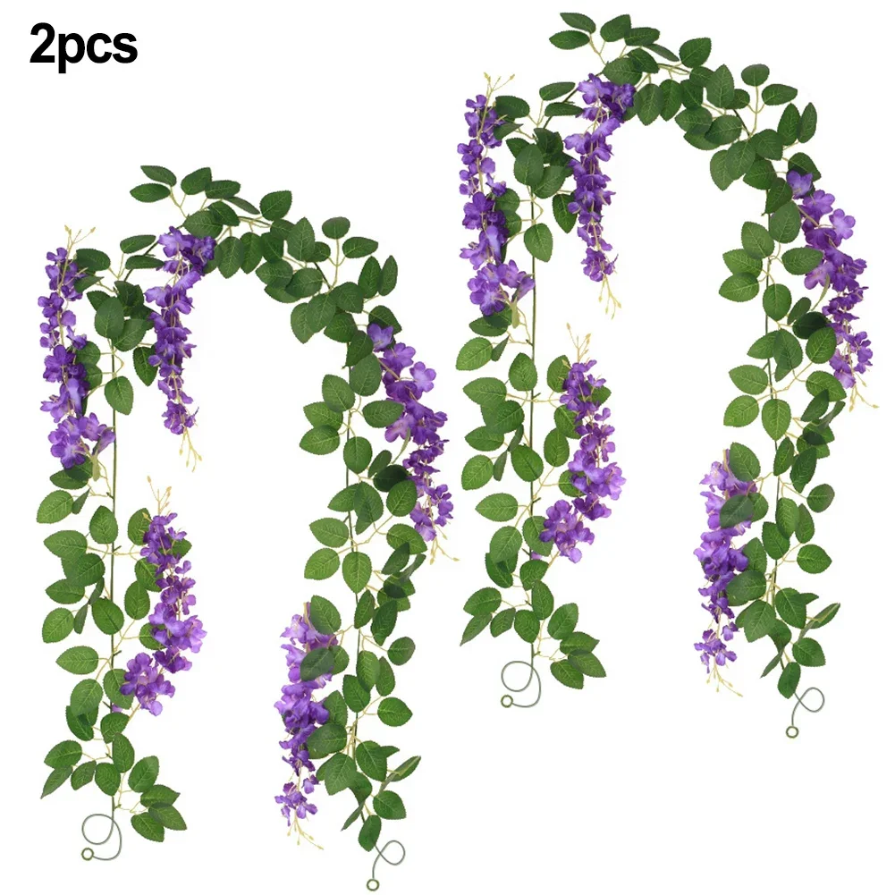 

Home Decor Artificial Wisteria Garland Home Decoration Elegant Wall Hanging Flexible Plastic Hassle-Free Decor