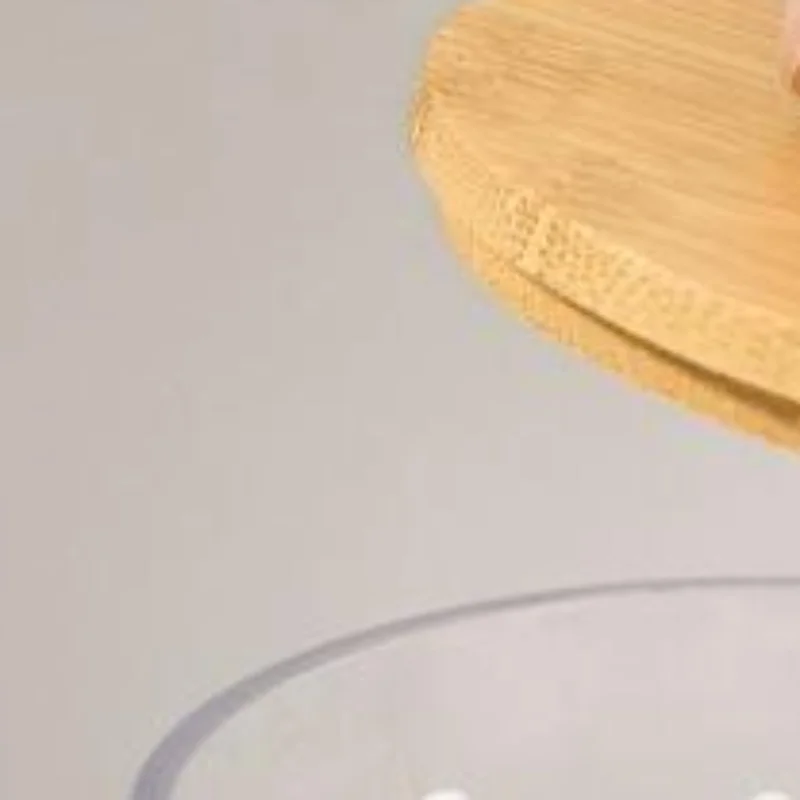 Cotton Swab Organizer With Bamboo Lids Clear Plastic Apothecary Jar For Vanity Makeup Storage
