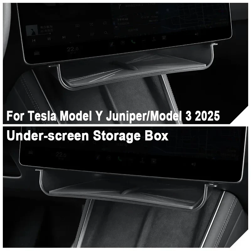 

For Tesla Model Y Juniper/Model 3 2025 Under-screen Storage Box Car Supplies Center Control Tissue Organization Tray ABS Box