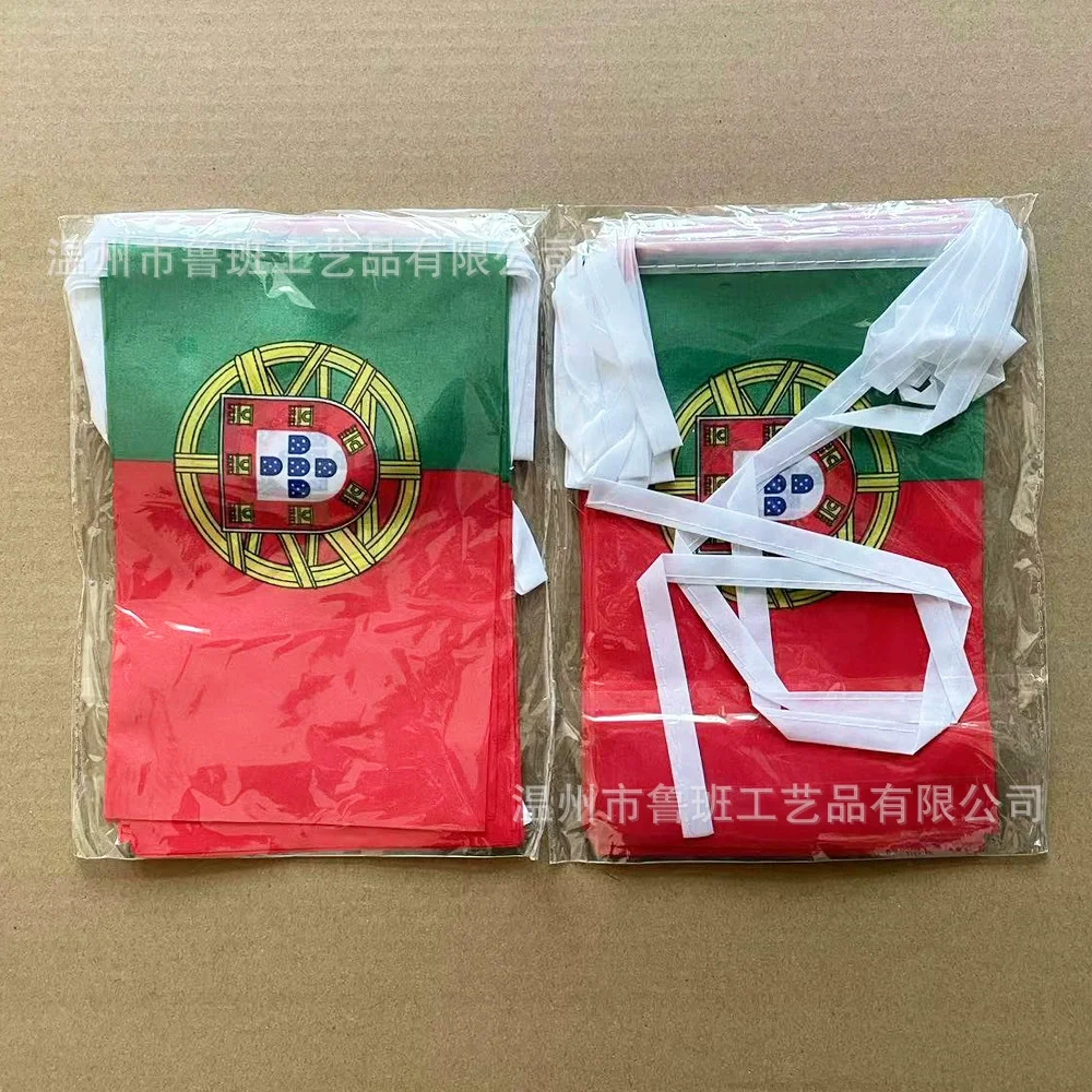 TIKI FLAG 20pcs/lot Portugal bunting flags 14x21cm Pennant Portugal String Banner Festival Party Holiday for decoration